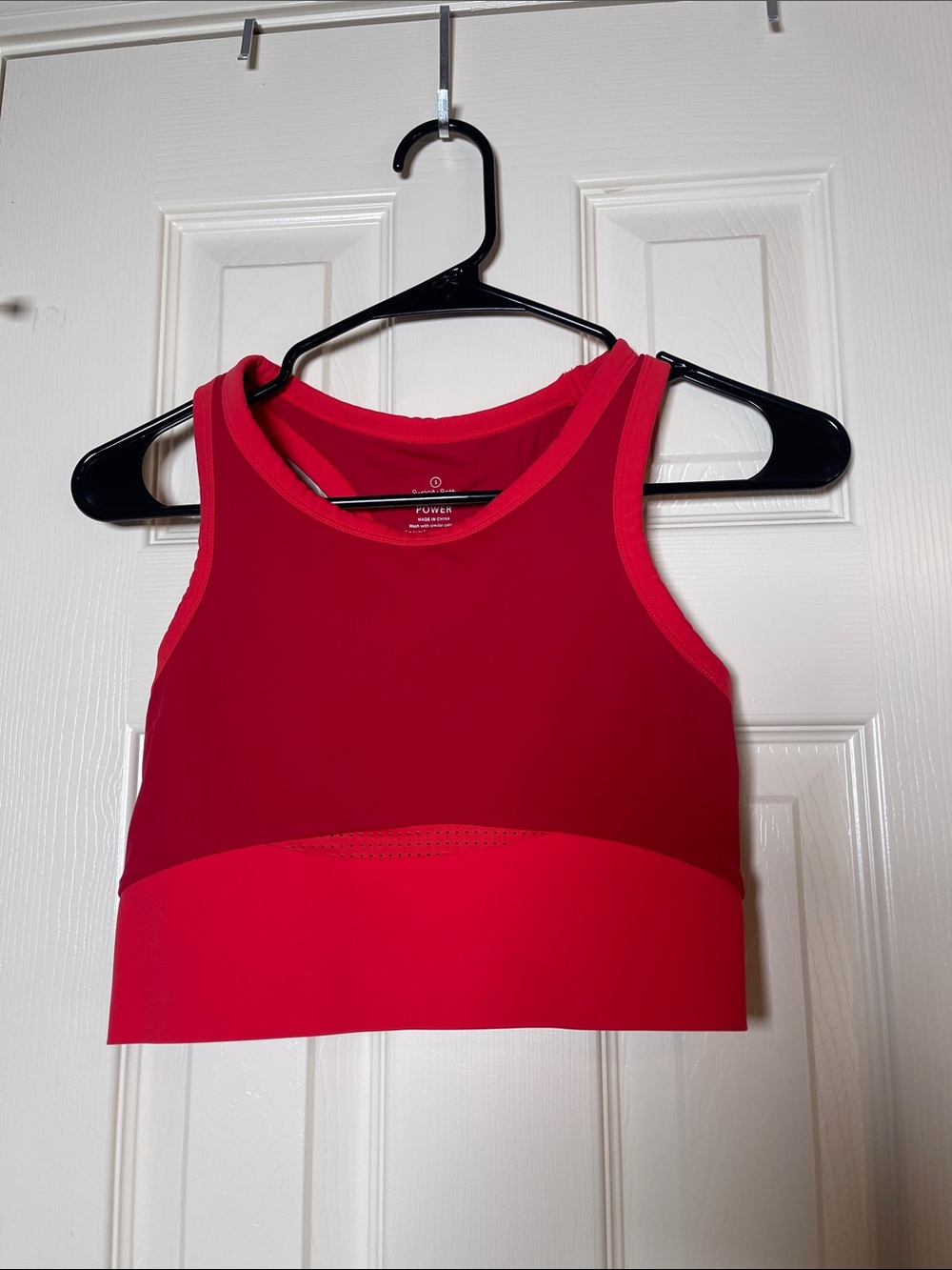 Sweaty Betty Two-Tone Red Crop Sports Bra